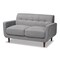 Baxton Studio Allister Mid-Century Light Grey Upholstered Loveseat 158-9748 - alternate 1